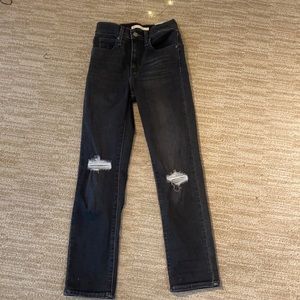 724 high rise straight black jeans